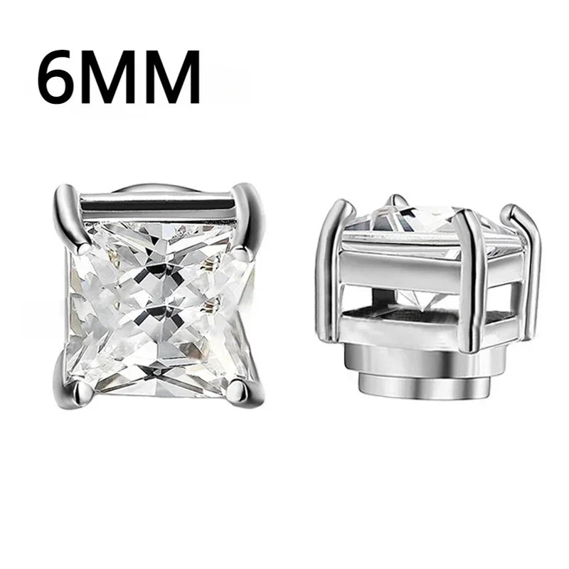 💎 1 Pair Crystal Strong Magnetic Ear Stud Clip Earrings