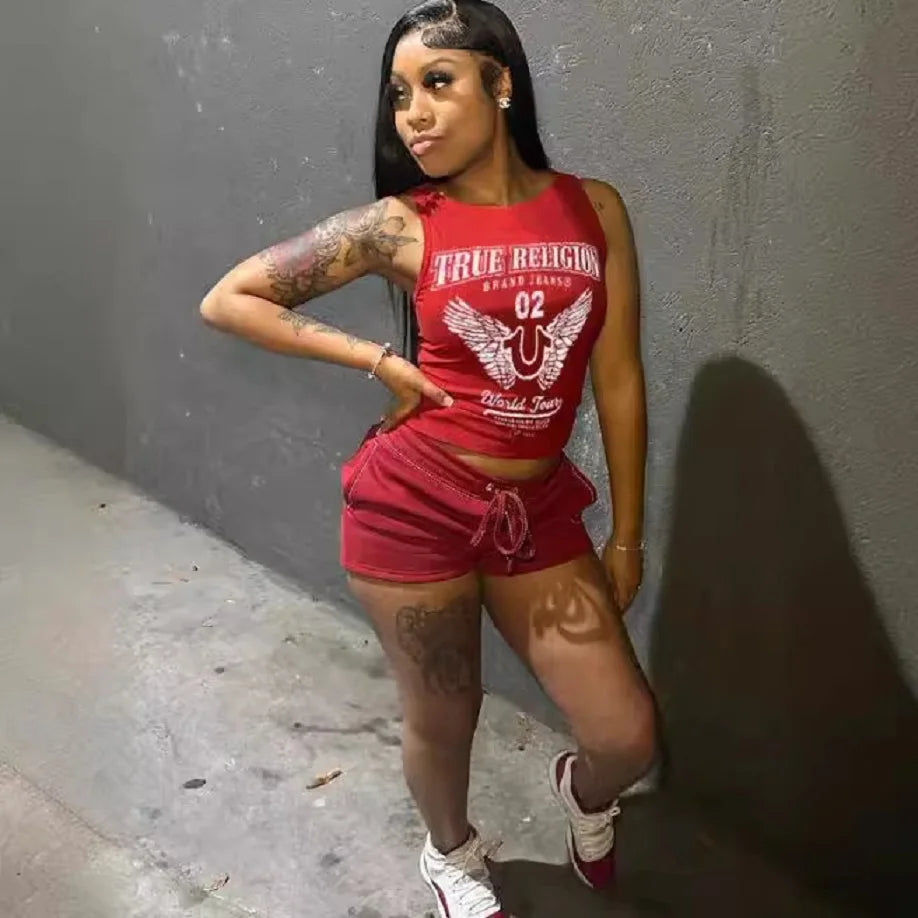 🌈 Graphic T-Shirt & Pants 2-Piece Set