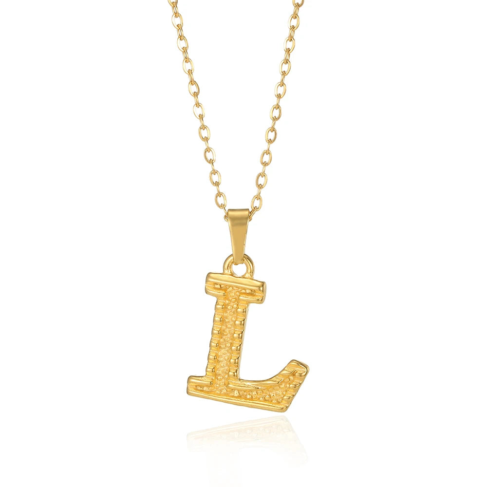 🔠 Gold Stainless Steel Initial Necklace