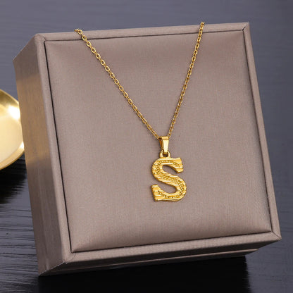 🔠 Gold Stainless Steel Initial Necklace