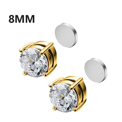 💎 1 Pair Crystal Strong Magnetic Ear Stud Clip Earrings