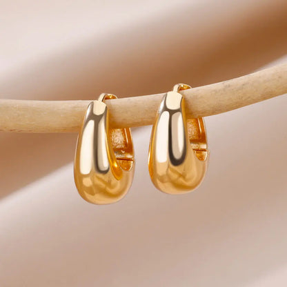 ✨ Heart Stainless Steel Hoop Earrings – Sparkling Elegance